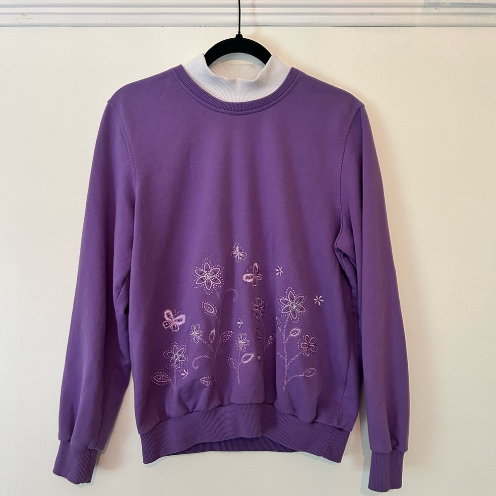 Alfred Dunner Purple Knit Top